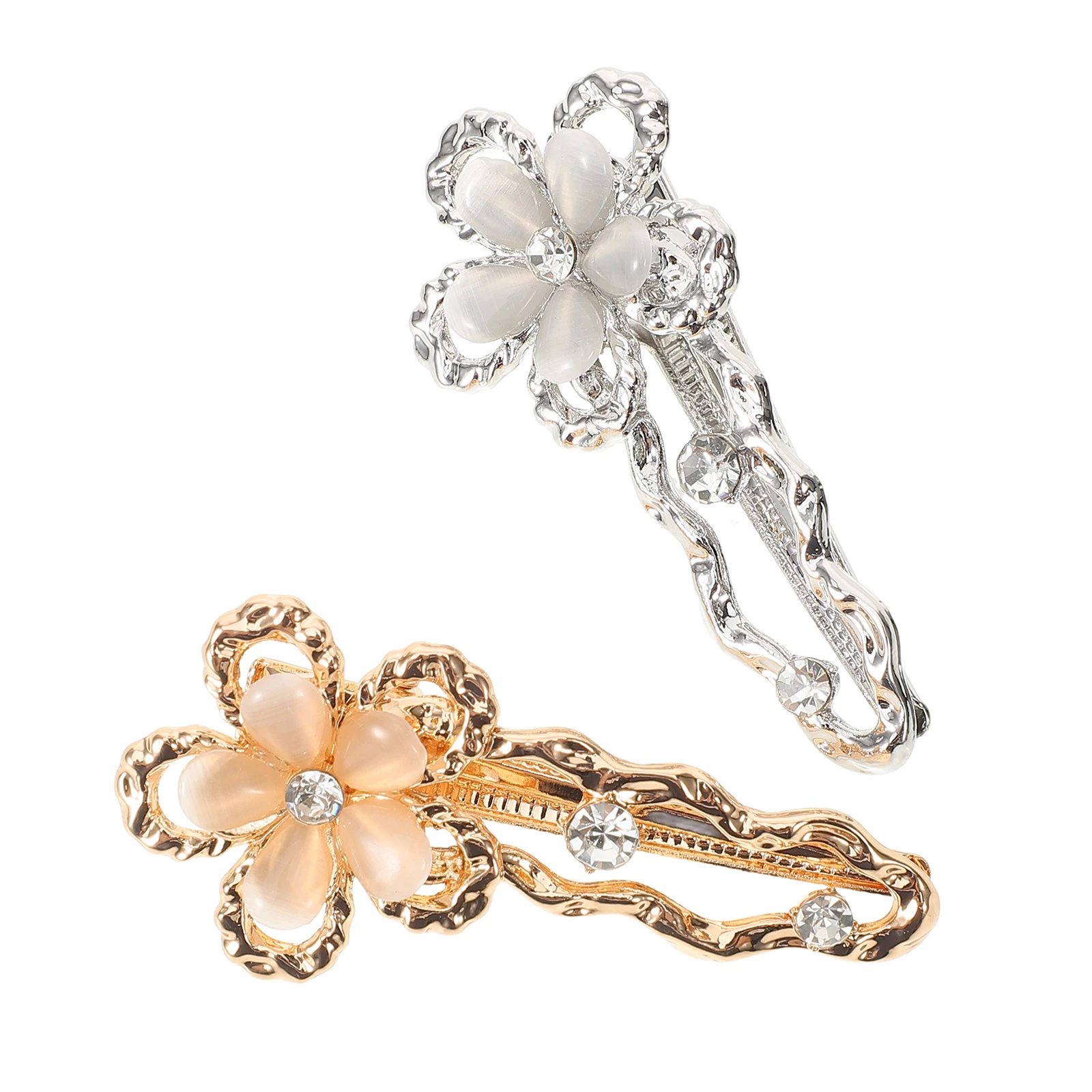 

2pcs Metal Clips Suitable All Types Flower Hair Clips Gifts Birthdays Anniversaries Hair Accessories Women Girls