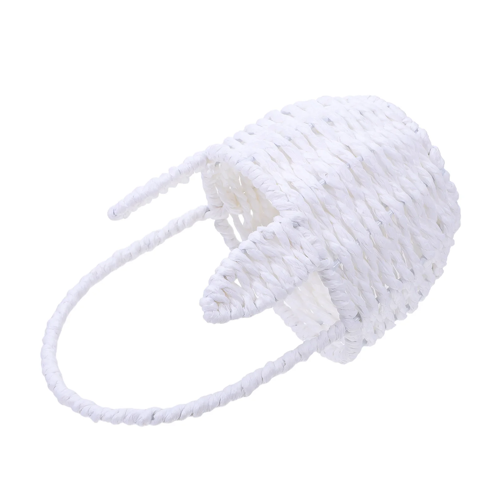 

Bunny Ears Basket Easter Decoration Handwoven Paper Rope Mini Storage Container 8.2x4.9x3.3 Inches Easter Egg Hunt Candy Treats