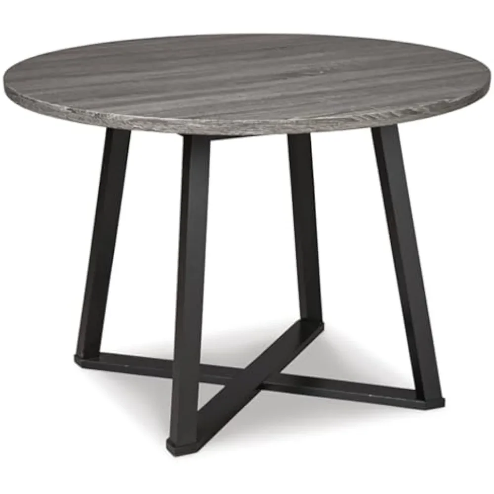 Centiar Mid Century Round Dining Room Table Gray & Black Freight Free Furniture Home