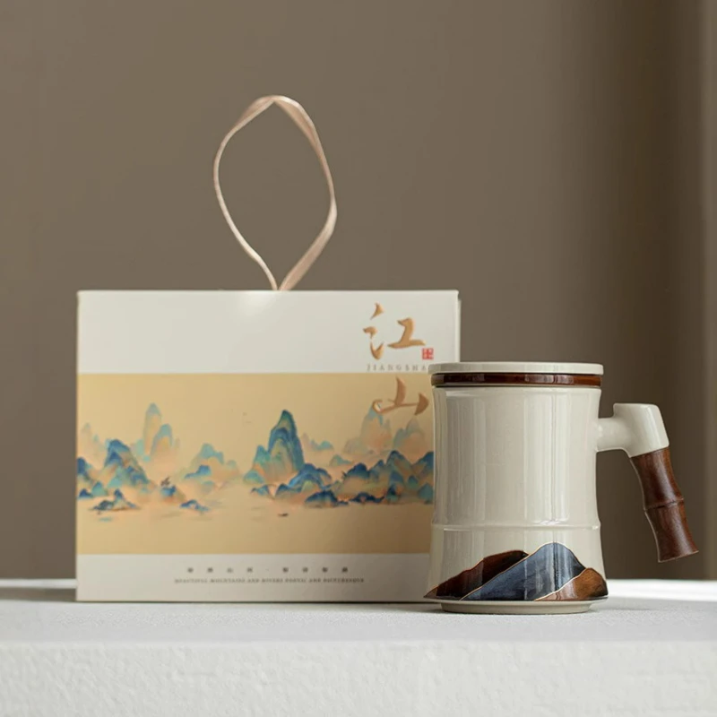 

Японская бытовая керамическая чашка, портативный дорожный чайный сервиз, кунг-фу, чай с разделением воды, офисные кружки, большая емкость, фильтр, чашка для чая