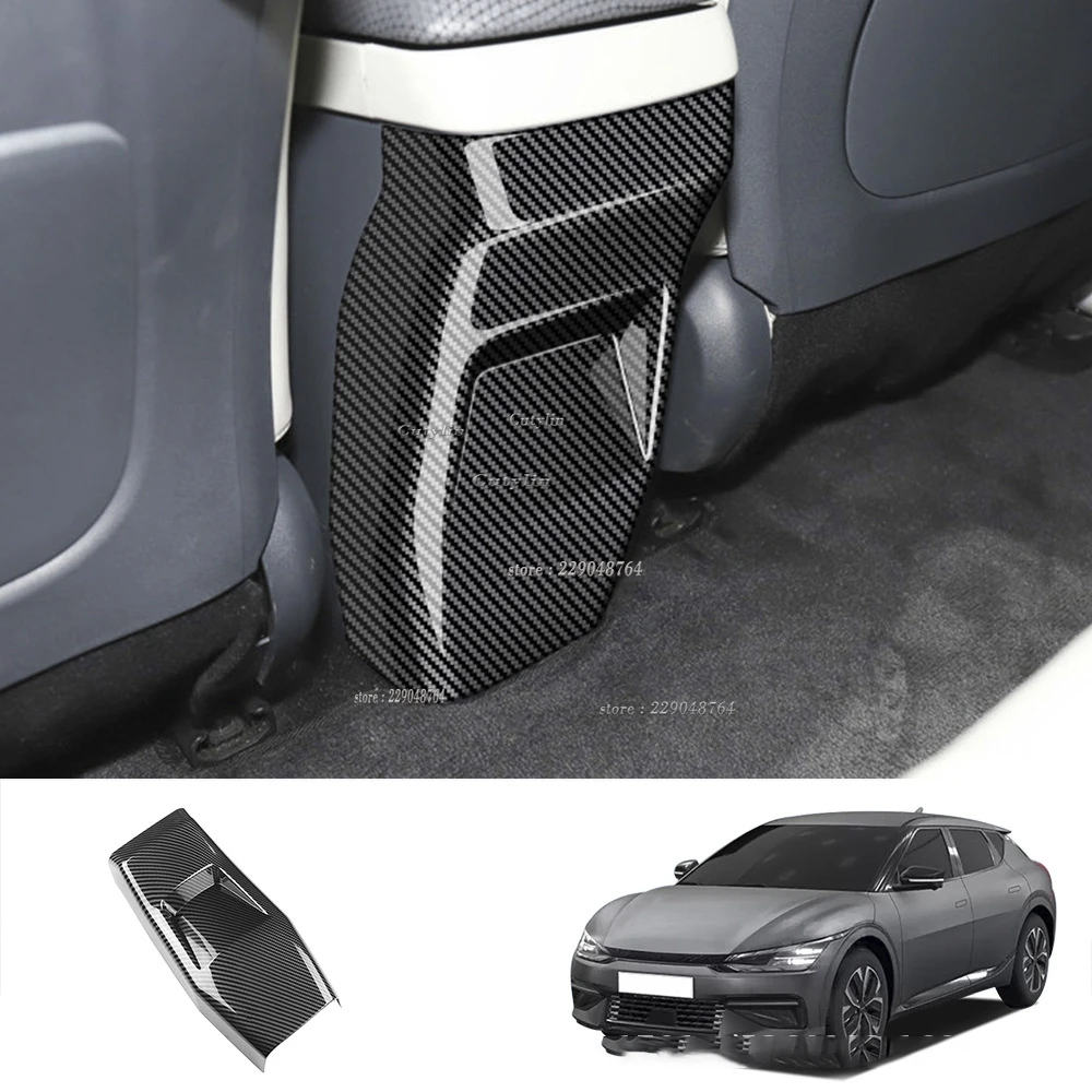 RHD for KIA EV6 GT Line 2021 2022 2023 Carbon Fiber Center Console Gear Shift Trim Water Cup Holder Decoration Cover Accessories
