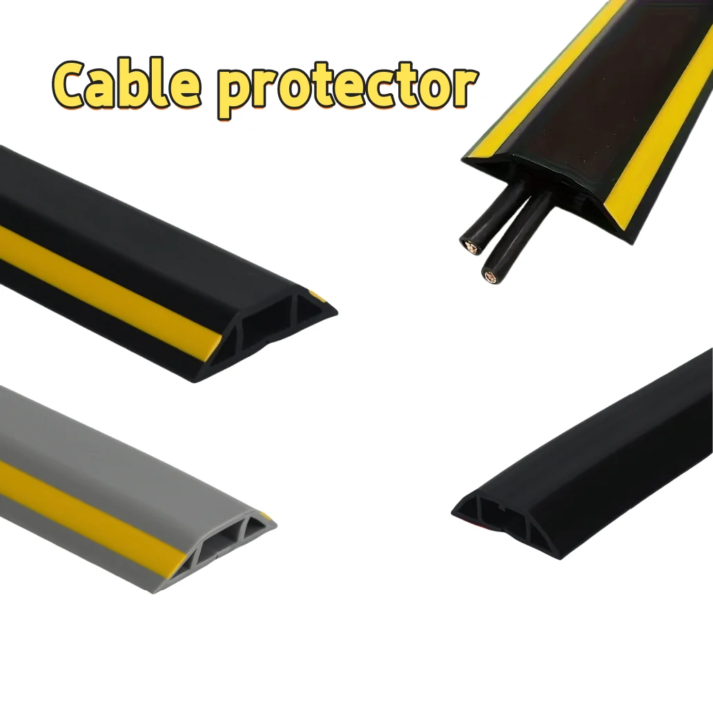 1pc 1m/2m Wire Slot Wire Organizer Cable Cover Extension Wiring Duct Protector Cord Protector Floor Cord Cover Power Cable