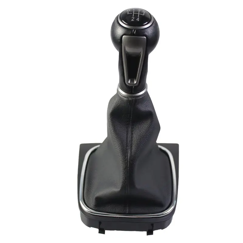 For VW Jetta 5 6 GOLF 6 VI MK5 MK6 New Gear Shift Knob MT Lever Change Stick With Gaiter Boot Cover Black Line 5 Speed