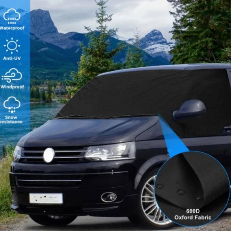 Car SunShades Waterproof Polyamide Window Screen Cover For VW T5 T6, UV Protection Windshield Visor Wrap Blind Snow Resistant