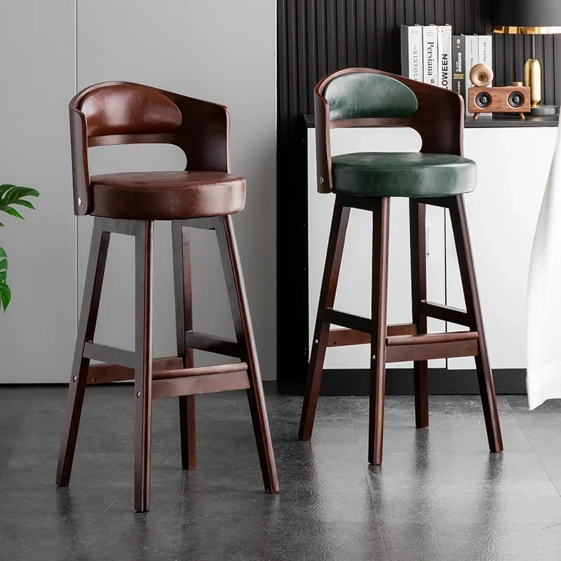 

Minimalist Dining Chair Ergonomic Solid Wood Cute Backrest Household Library Bedrooms Aesthetic Stools High Kitchen Stools