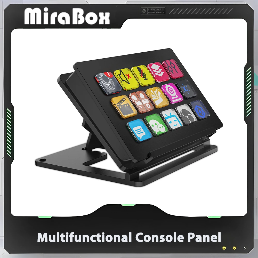 Mirabox Multifunctional Console Panel 15 Keys Dynamic Key Feedback Desktop Assistant Mini Keyboard Designer Live-streaming Gamer