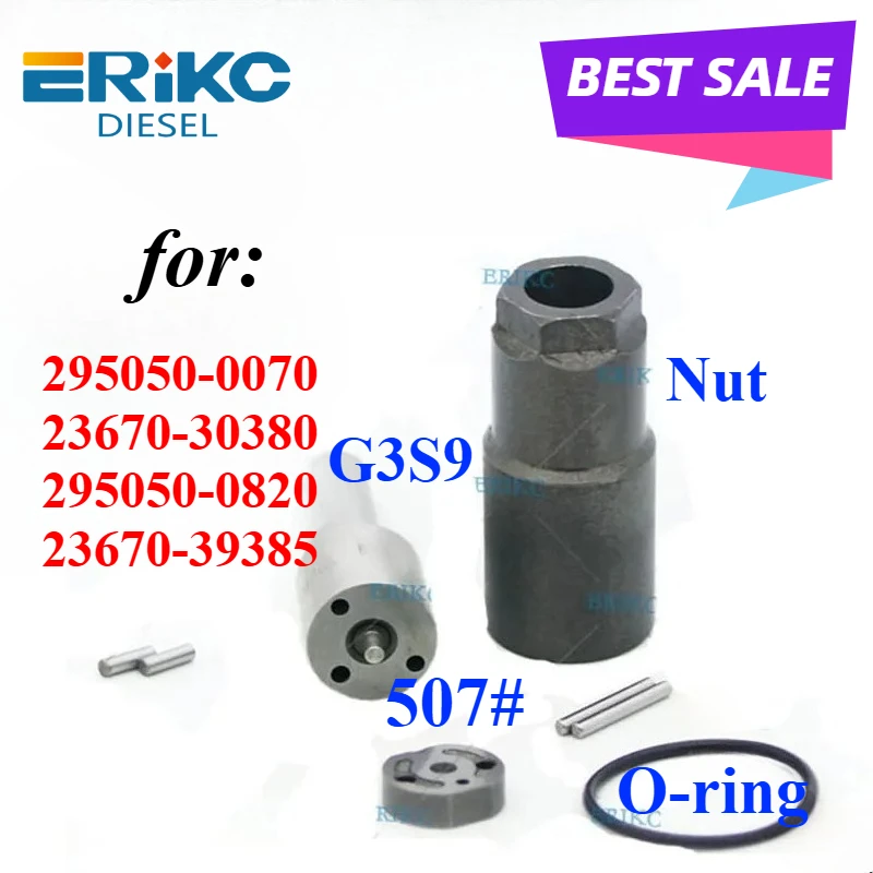 

23670-30380 Diesel Injector Sprayer Nozzle G3S9 Valve Orifice Plate 507# Repair Kits for 295050-0070 295050-0820 23670-39385