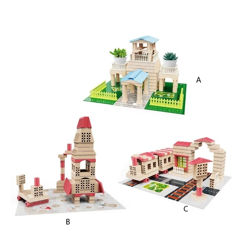 مجموعة مكعبات بناء بلاستيكية محاكاة بناء نموذج معماري لعبة هدية 15UB #2