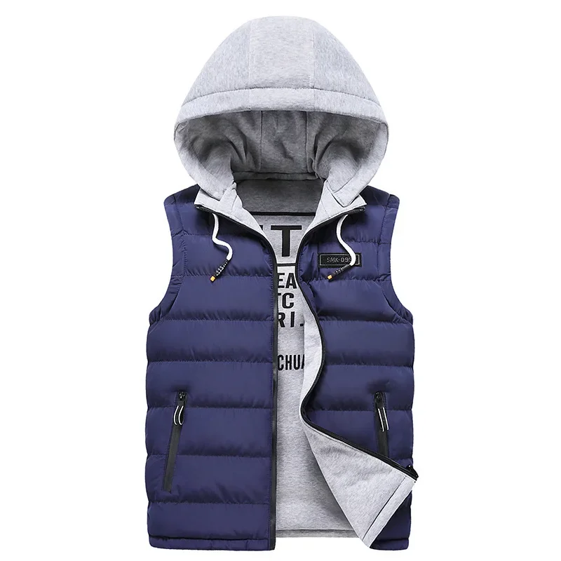 

2023 Winter New Double Sided Vest Men's Down Cotton Tank Top Thickened Student Coat Sweetheart Men's Casual Vest