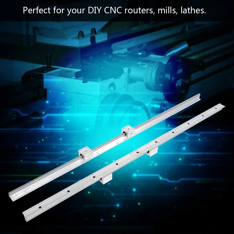 HOT 2 Pieces Of SBR12 300MM Linear Guide Rail Full Support Linear Guide Axis Guide Rail + 4 Pieces Of SBR12UU Bearing Seat