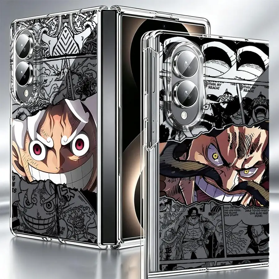 Anime One Piece Happy Luffy Phone Funda Case for Samsung Galaxy Z Fold 8 PC Hard Luxury ZFold8 ZFold 8