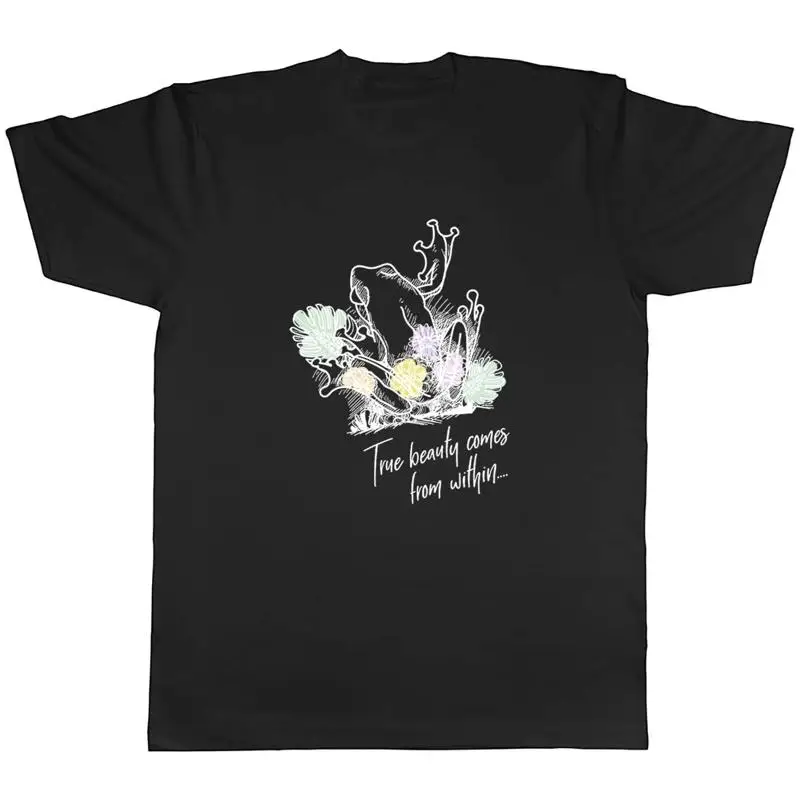 

Inspirational Frog Mens T-Shirt Beauty comes from Within Unisex Tee Gift