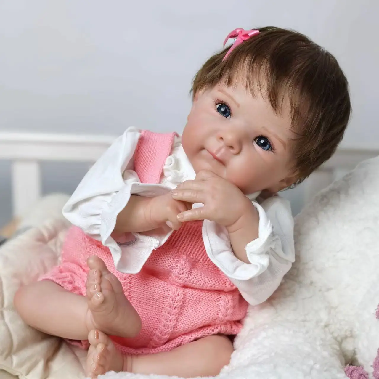 Lovely Small Reborn Baby Dolls with Rooted hair 3D painted Realistic Newborn Baby Doll Toy Birthday Christmas Gifts