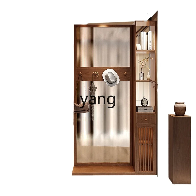 

LMM living room household solid wood rack new Chinese entrance entrance cover hanging clothes
