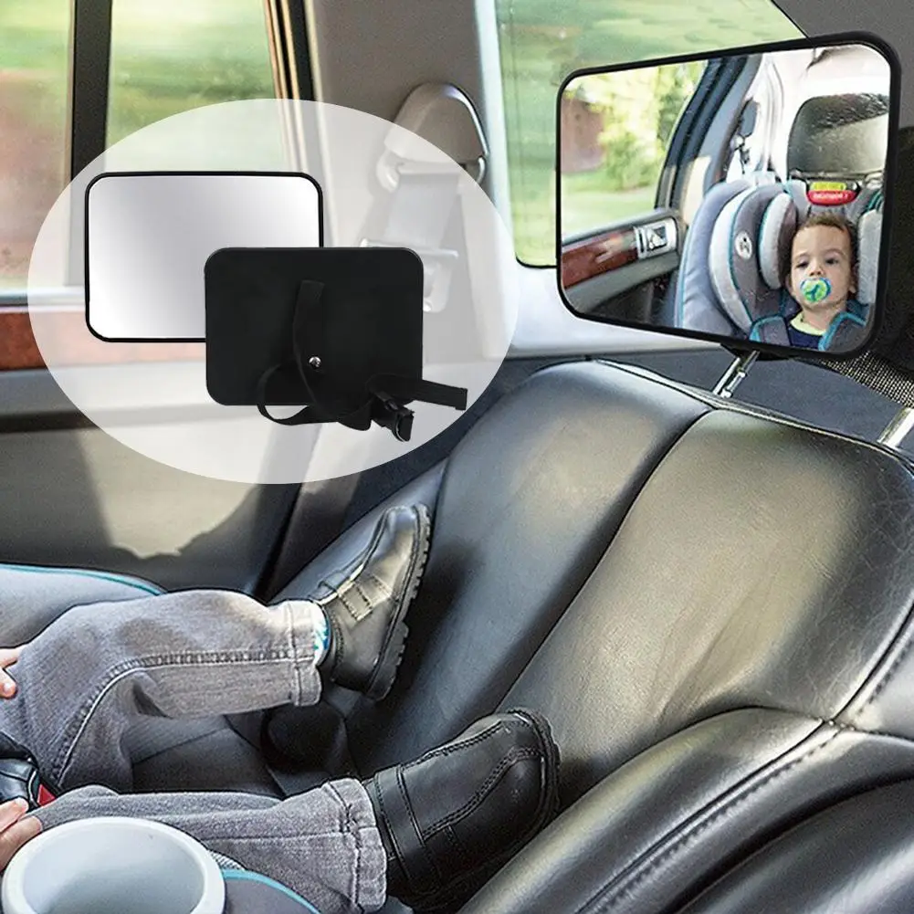 مرآة أمان للأطفال للرؤية الخلفية - بلاستيك أكريليك (آمن للأطفال) بزاوية واسعة الرؤية قابلة للتعديل، بدون سائق بدوره