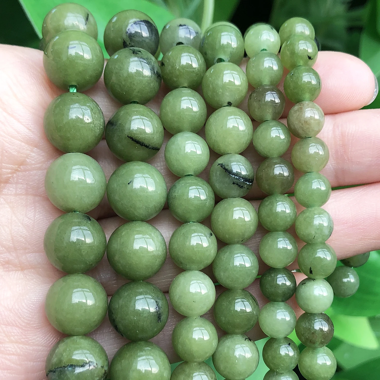 6 8 10mm Green Jades Stone Beads Natural Round Loose Spacer Beads DIY Accessories for Jewelry Bracelet Earrings Making 15''inch