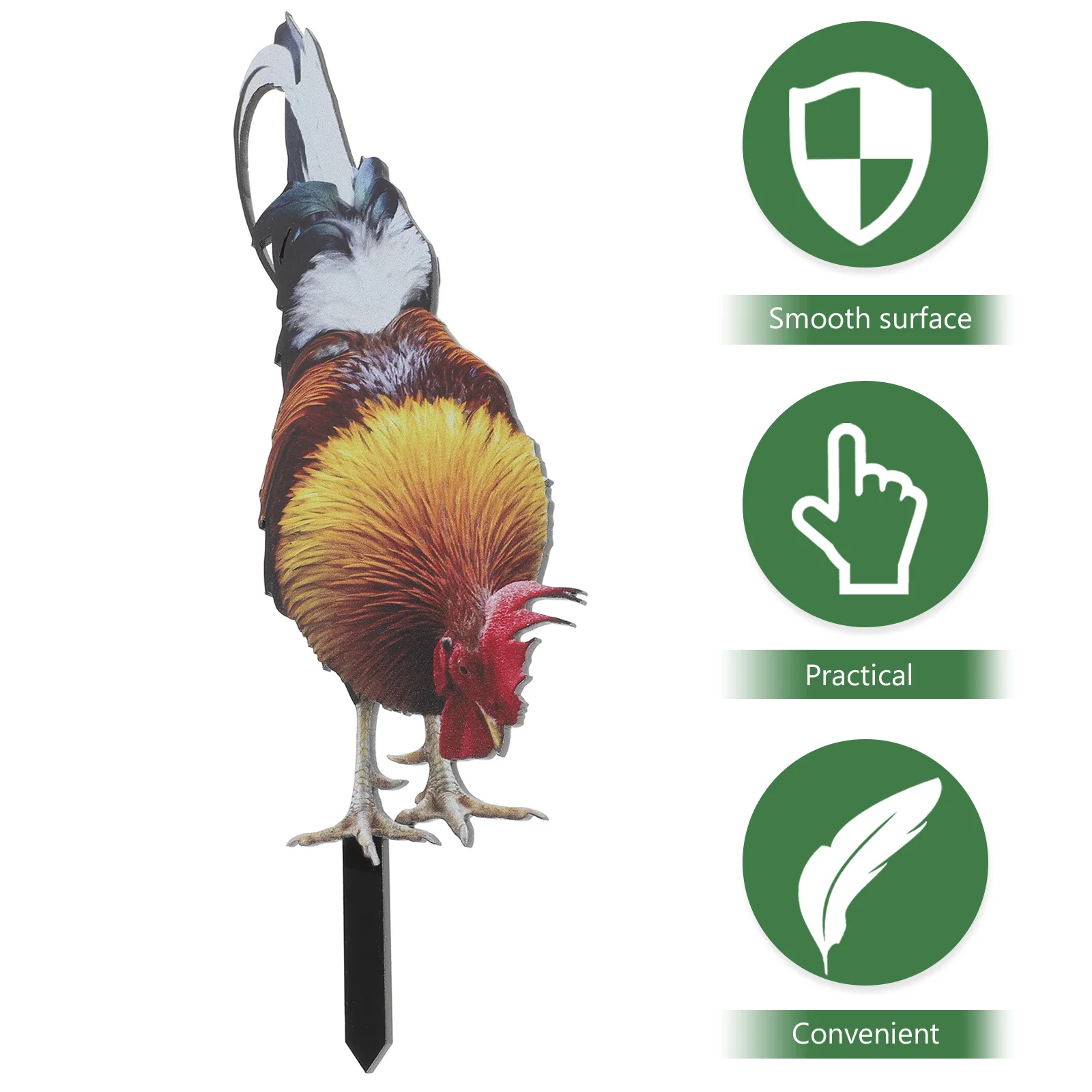 ديكور حديقة واقعي مقاوم للأشعة فوق البنفسجية، سهل التركيب، علامة ساحة الدجاج، زينة الفناء