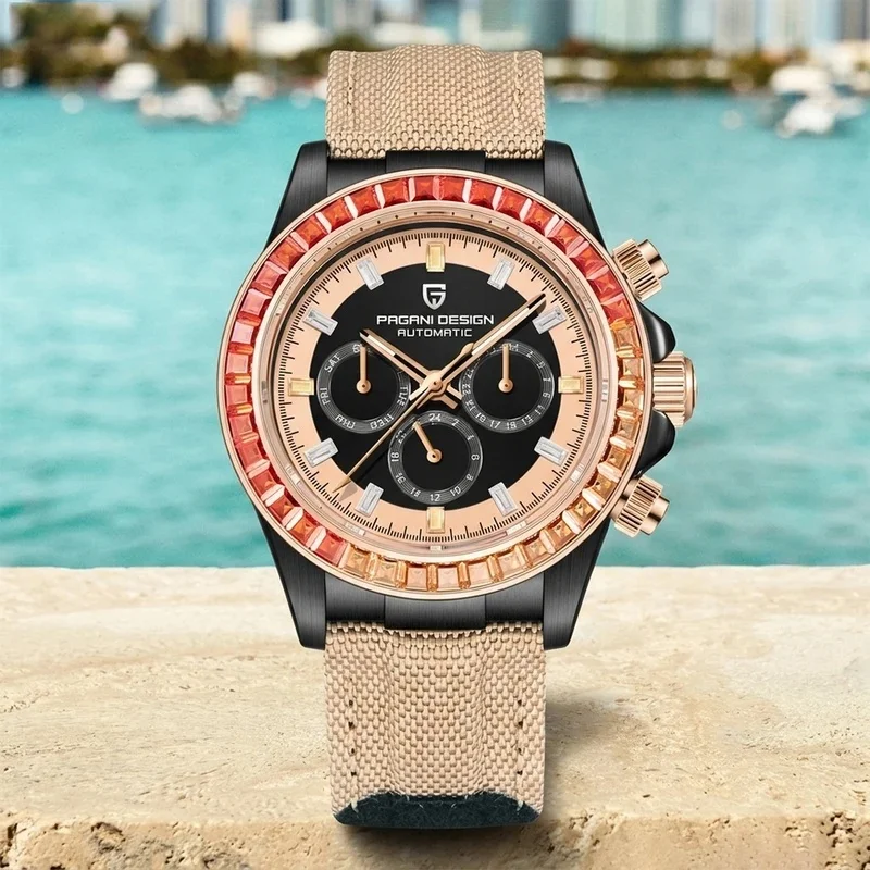 PAGANI DESIGN New 40MM Rainbow Circle Men's Watch Multi functional Automatic Watch Men's Luxury Sapphire Glass Waterproof