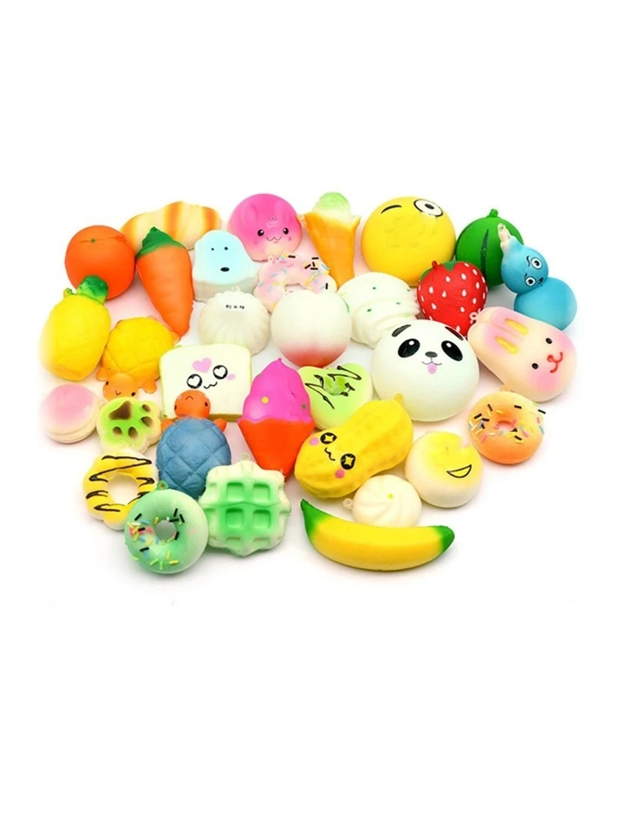 NOWOŚĆ 10szt Squishies Toy Medium Mini Soft Bread Toys Key Banana Cake Toast Squishy Toy Kawaii Toys Squishy Pack Toy Random