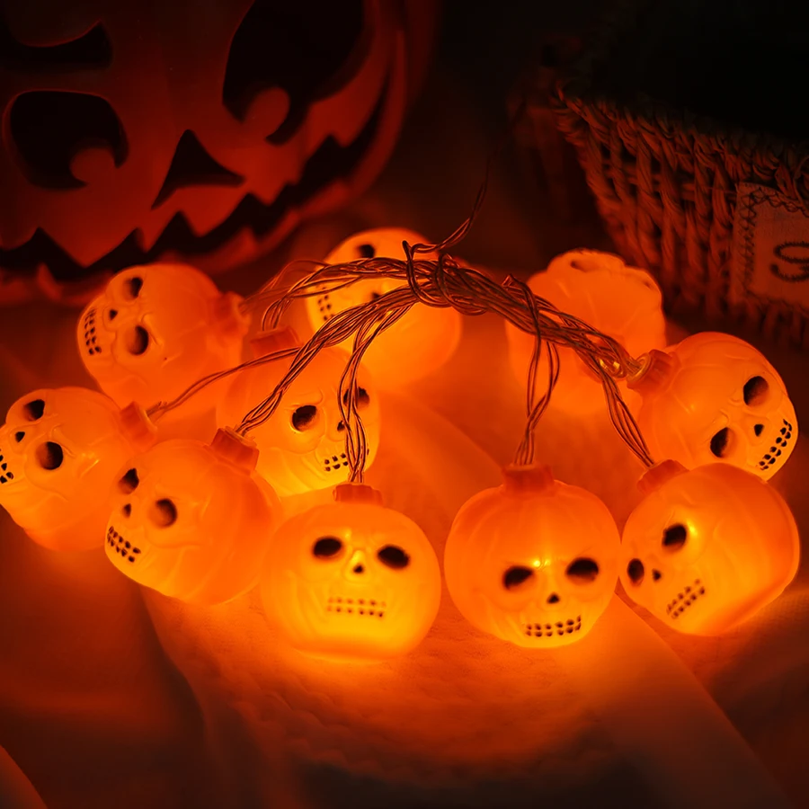 Halloween Pompoen Lantaarn String LED Kleine Kleurrijke Lantaarn Tuinbar Spookhuis Winkelcentrum Binnenplaats Decoratieve Lamp
