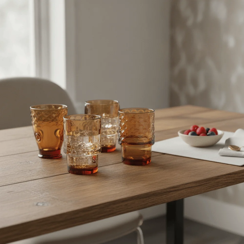 Exquisite Vintage Relief Koi Fish-shaped Water Cup Stacking Thickened Glass Drinking Cup Transparent Tea Mug Living Room