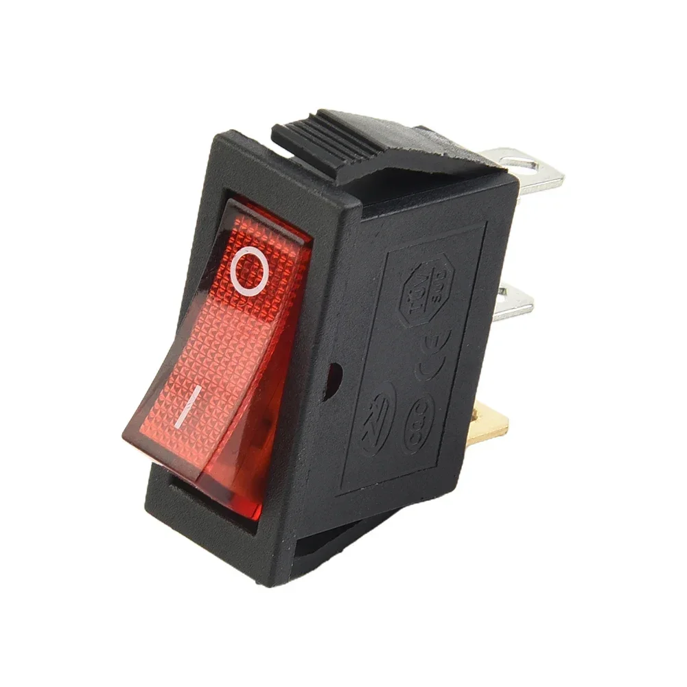 Tools Red With Light On-Off 3pin 1 Piece ON-OFF 3Pin With Push-In Terminals High Quality For Household Appliances