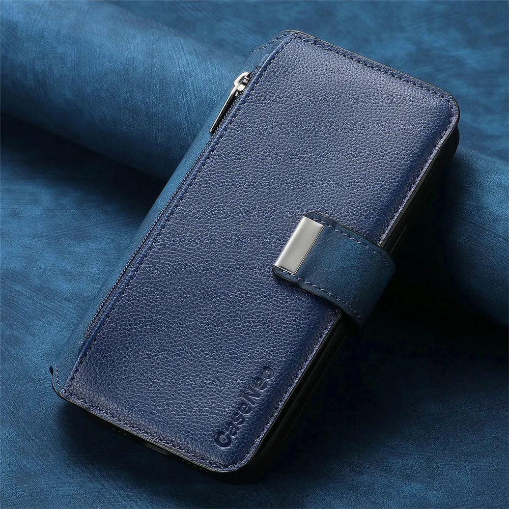 2 IN 1 Zipper Leather Wallet Book Case for Samsung Galaxy M14 M53 M62 M33 M32 M13 M34 M12 M23 33 M 13 34 62 14 4G 5G Cover Coque