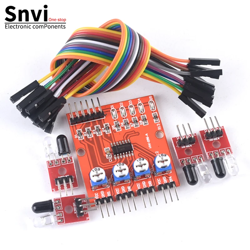 F233-01 Four-way infrared tracing / 4 channel tracking module / transmission line / obstacle avoidance / car / robot sensors