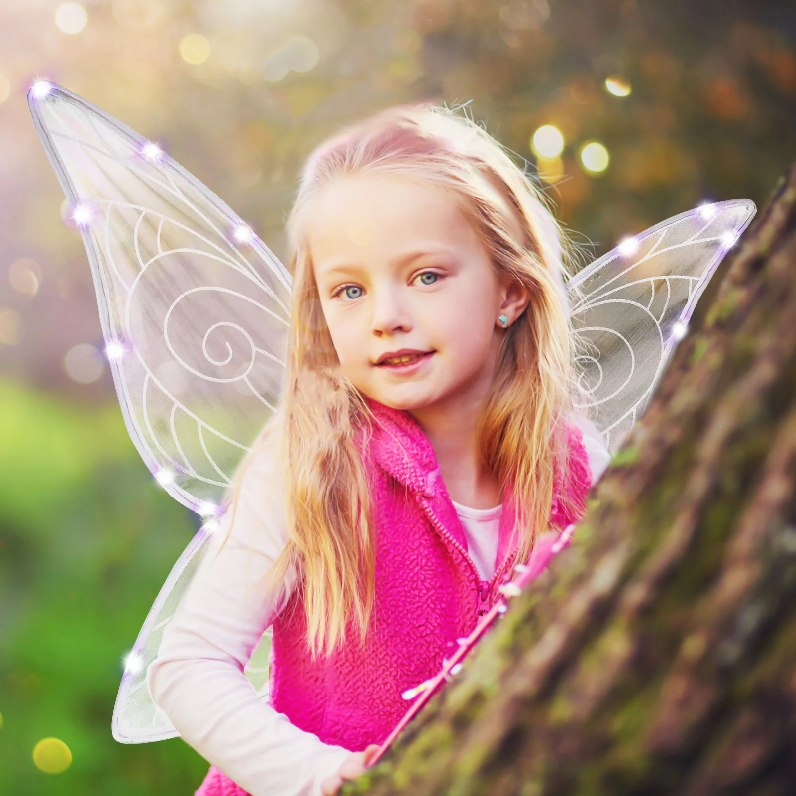 

Glowing Butterfly Wings Fairy Wing Prop Costume Party Halloween Cosplay Accessories Women Adults Lightweight Gauze Material