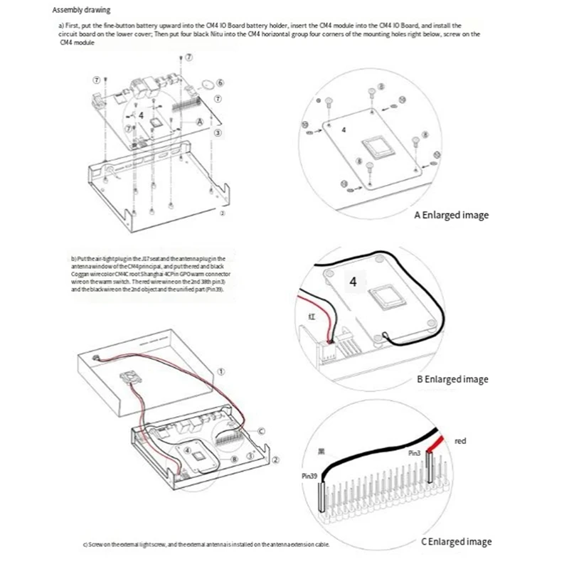 Voor Raspberry Pi CM4 Io-uitbreidingskaart Multifunctioneel Draagbaar Handig Praktisch Frosted Case Duurzaam Gemakkelijk te gebruiken