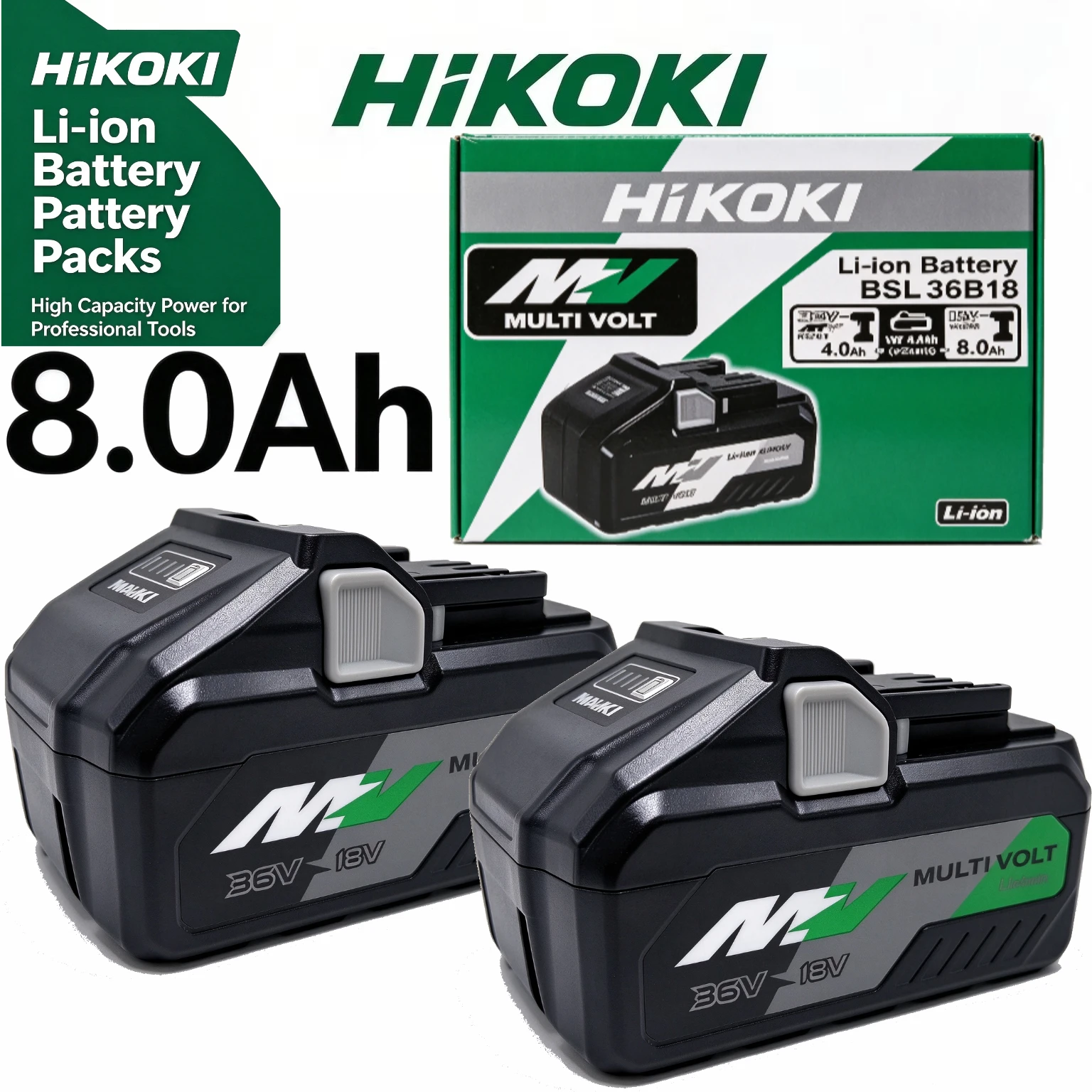HiKOKI 5.0Ah 8.0Ah 18V Li-ion Power Tool Battery DS18DG for HiKOKI 18V Cordless Tool High Capacity Long Cycle Life Stable Output