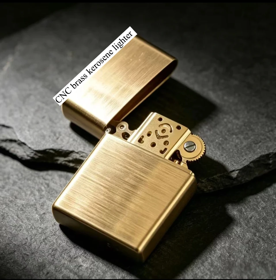 2026 CNC brass integrated reinforced super inner fuel lighter, premium brass windproof lighter,cigarette accessories,men's gift