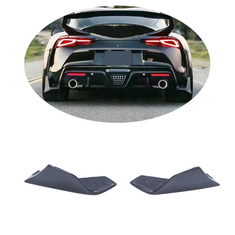 

2 Pcs Carbon Fiber Rear Bumper Canards For Toyota Supra A90 2019-2023 -