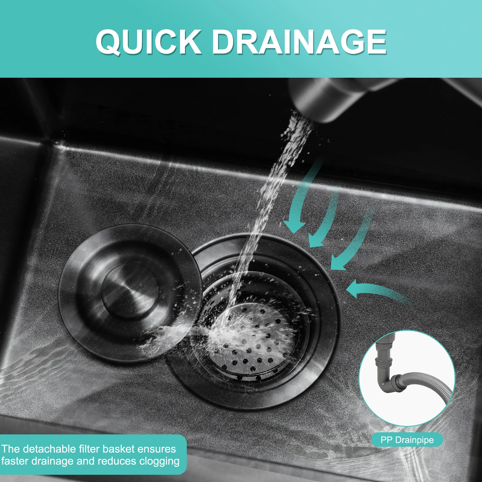 

Small Kitchen Sink with Foldable Faucet Single Bowl Sink with Lid Prep Sink for Laundry Wet Bar Prep Office Outdoor Yard