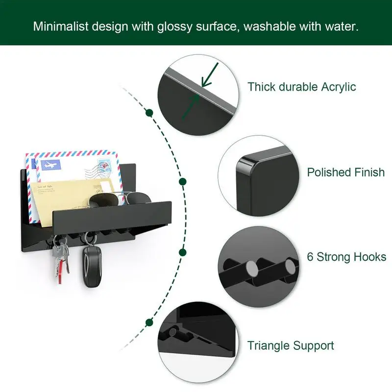 Wall Mail Key Organizer Wall Mount Mail Organizer With Key Hooks Decorative Household Organization Shelf For Hallway For