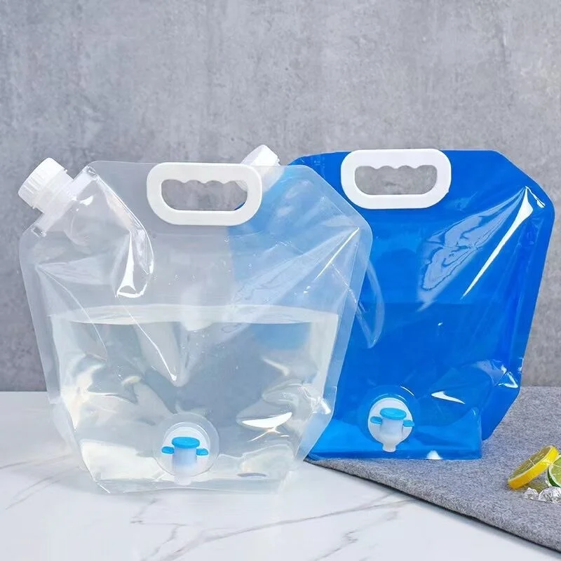 2025customized.Stock or Custom 2L,3L,4L,5L Camping Bag With Spout Kangen 5 Litre Plastic Bag With Cap and Cut Handle