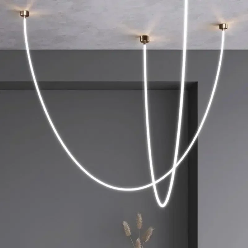 

SANDYHA Lustre Para Sala De Estar Minimalist Line Art Design Chandeliers Led Lamp for Living Dining Room Pendant Lighting Decor