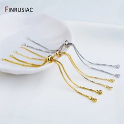 14K/18K Gold Plated Brass 5/7/12cm Adjustable Slider Chains For Bracelet Making Accessories, DIY Jewelry Making Supplies