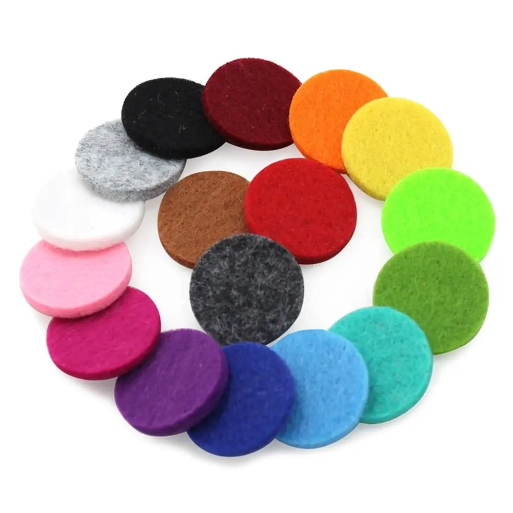 

NEW 100pcs Colorful Round Essential Oil Refill Pads Trendy Locket Floating Locket Round Aromatherapy Felt Pads