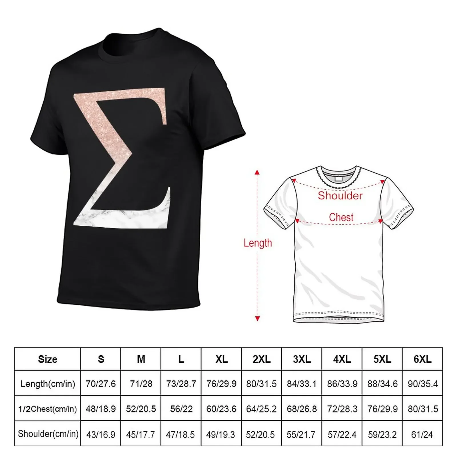 Rose Gold Glitter and Marble Sigma T-Shirt heavyweights cute clothes plus size tops slim fit t shirts for men