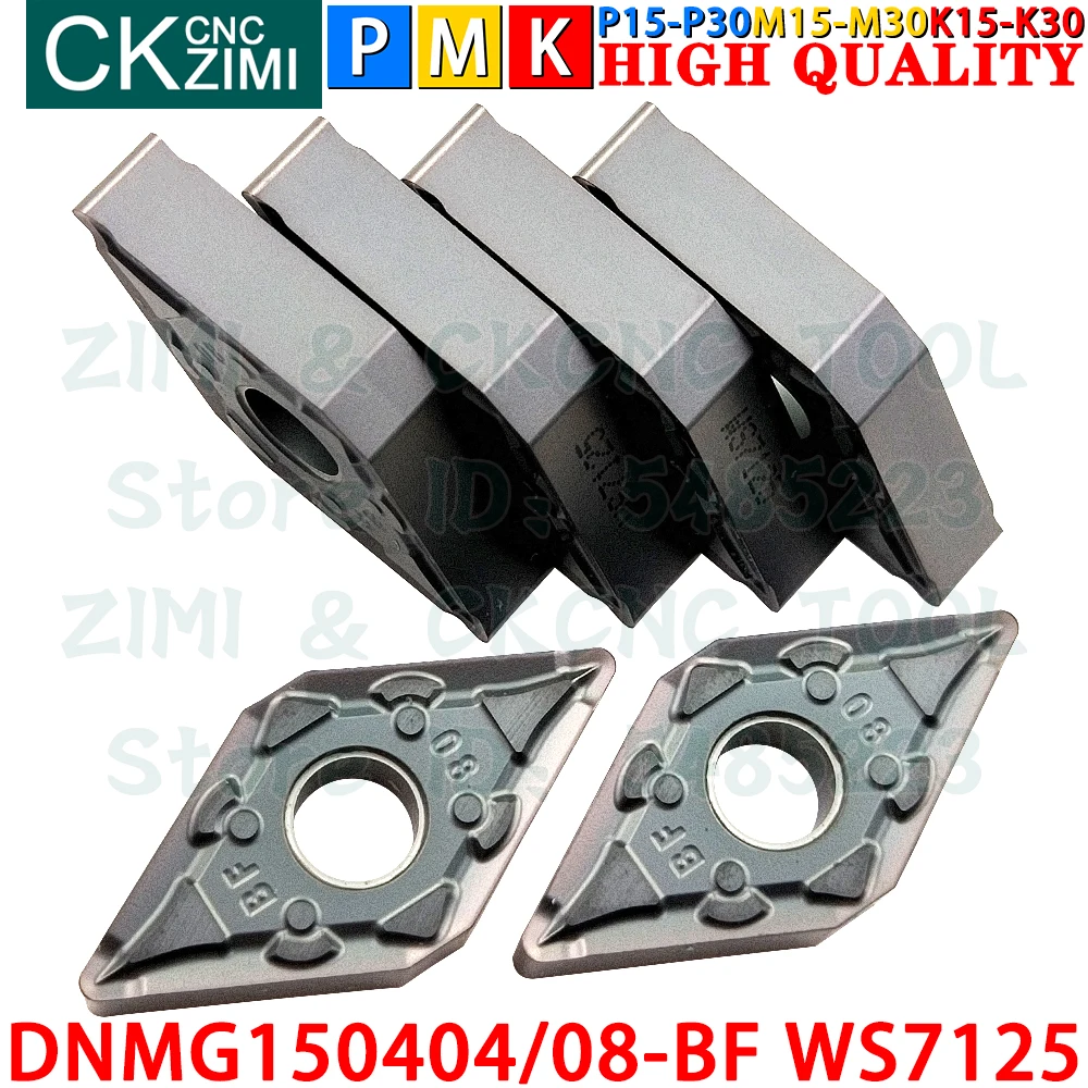 

DNMG150404-BF WS7125 DNMG150408-BF WS7125 Carbide Inserts External Turning Inserts Tools DNMG Indexable Metal Lathe Cutting Tool