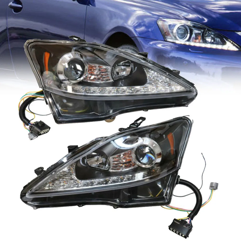 

Pair For Lexus IS250 IS350 2006-2012 Left+Right LED Halogen Projector Headlights Headlamps LX2503132 LX2502132