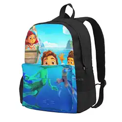 Luca Paguro Teen College Student Backpack Laptop Travel Bags Luca Paguro Giulia Pixar Luca Pixar Movie Julia Pixar Ercole