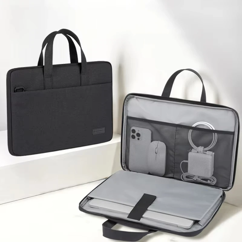 

17in Laptop Travel Handbag Outdoor Business Trip Meeting Commuting Messenger Bag Large Storage Computer Documents Tote Pack