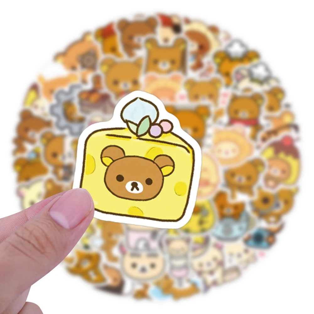 10/30/50/105 pçs bonito rilakkuma urso adesivos kawaii meninas diy telefone papelaria bagagem à prova dwaterproof água dos desenhos animados decoração decalques brinquedos