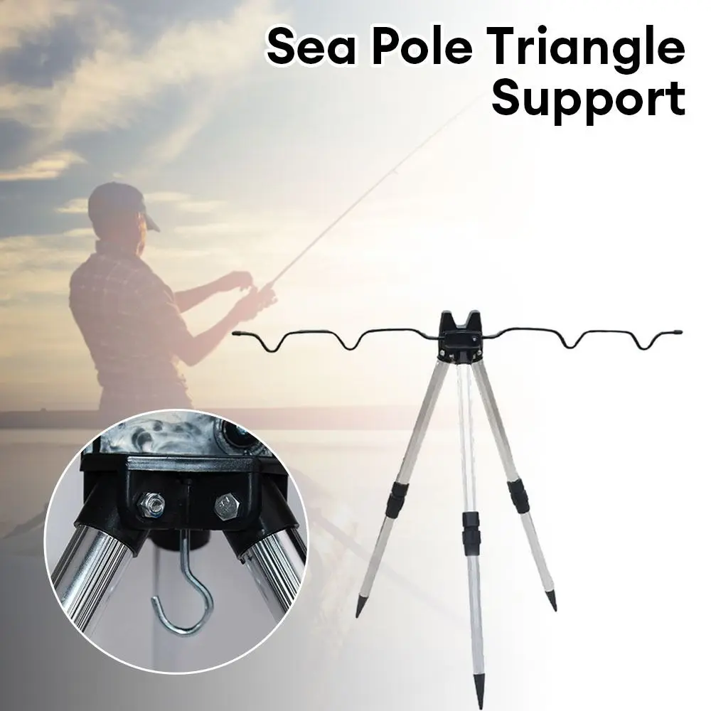 

Telescopic Sea Pole Support Frame Rest Base Aluminum Alloy Fishing Rod Bracket 3-Fold Adjustable Fishing Tripod Stand