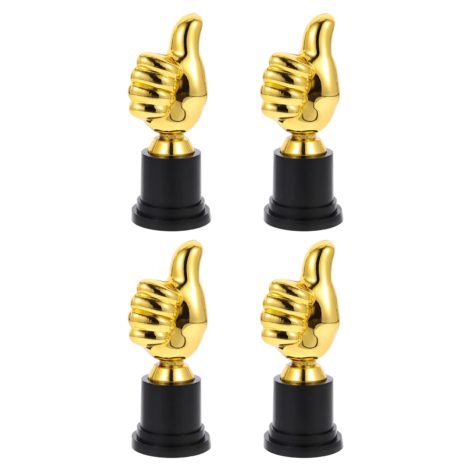 4 Pcs Sports Stand Plastic Trophy Large Round Tray Children Thumb Decorations Golden Award Multiple