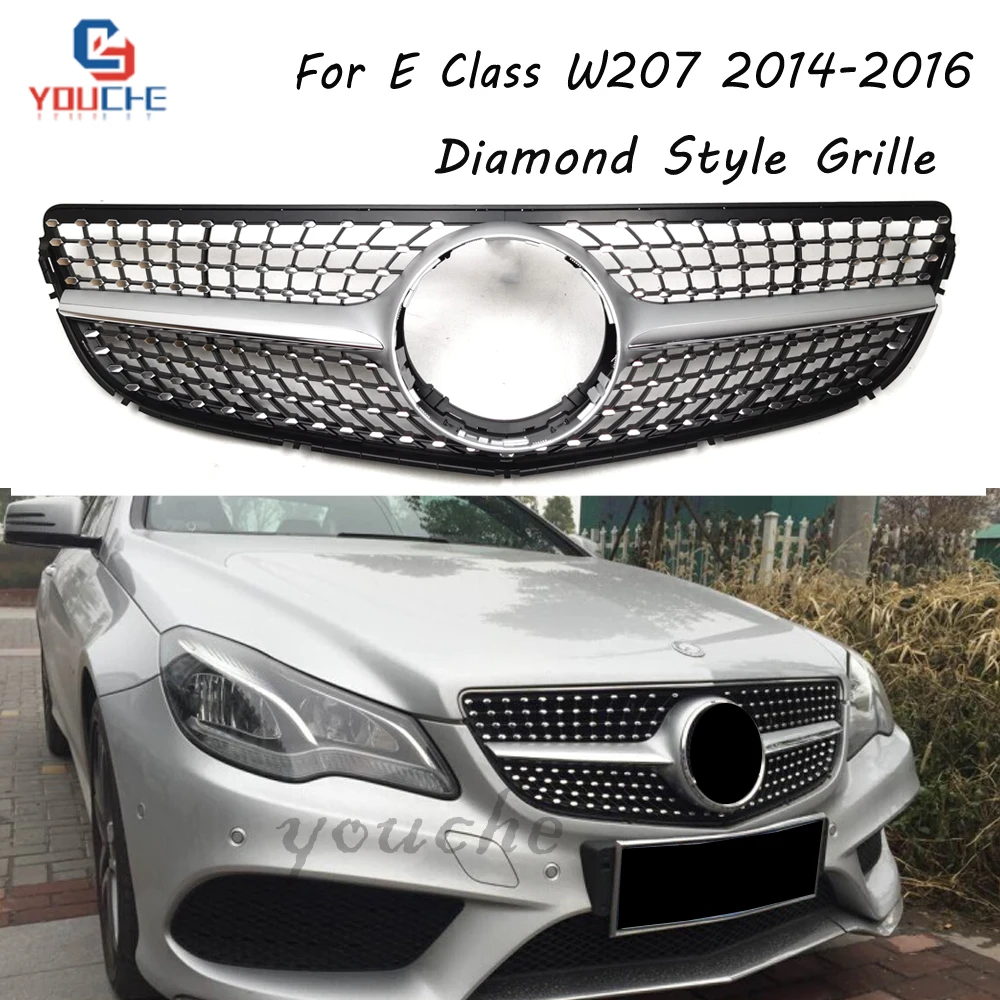 

W207 Diamonds Grill Front Bumper Grille For Mercedes E Class 2-door Coupe Cabriolet 2014 -2016 E250 E300 E350 E550