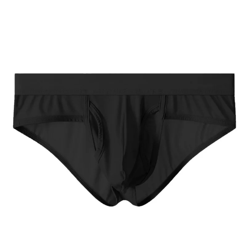 Herenondergoed Doorschijnend dun ijszijde slipje Ademend Aparte zijkant Open zakje Onderbroek Glanzende lingerie bikinislip