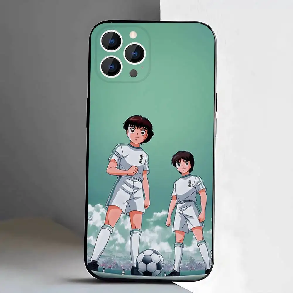 เคสโทรศัพท์ลายอนิเมะ C-Captain T-Tsubasa สำหรับ iPhone 17,16,15,14,13,12,11,Pro,XS,Max,XR,Plus,E,SE4,Mini สีดำแบบนิ่ม